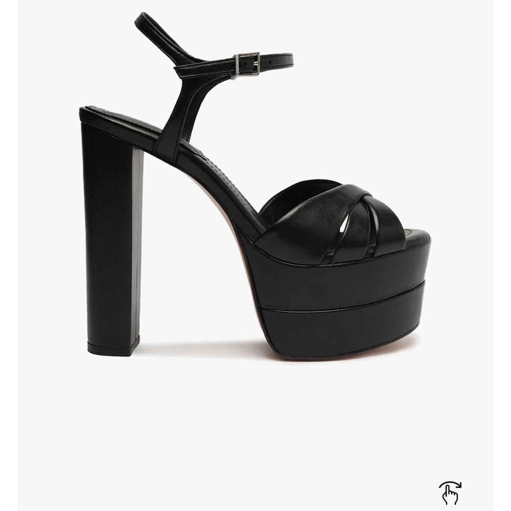 SCHUTZ Black Strappy Platform Heels